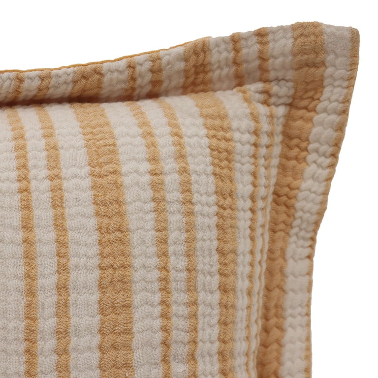 Better Homes & Gardens 20" x 20" Yellow Gauze Stripe Throw Pillow | Walmart (US)