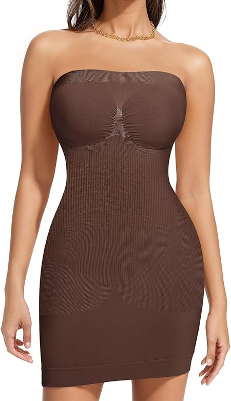 Nebility Strapless Shapewear Slip for Women Tummy Control Body Shaper Under Dress Seamless Linger... | Amazon (US)