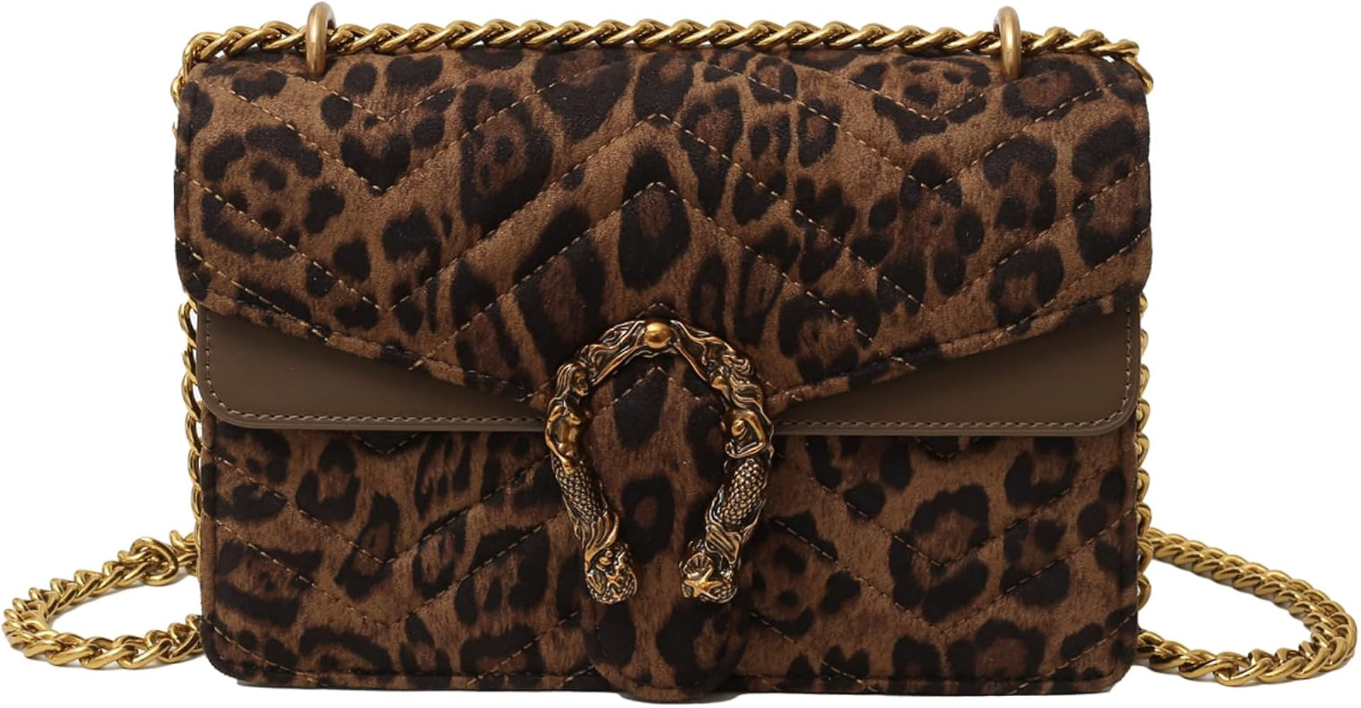 MYHOZEE Crossbody Bags for Women - Snake Printed Clutch Purses Leather Chain Shoulder Bags Evenin... | Amazon (US)