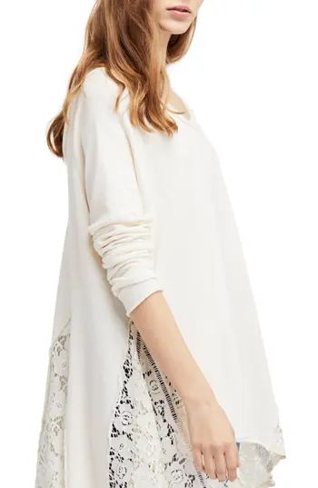 Women's Free People No Frills Lace Inset Asymmetrical Top | Nordstrom