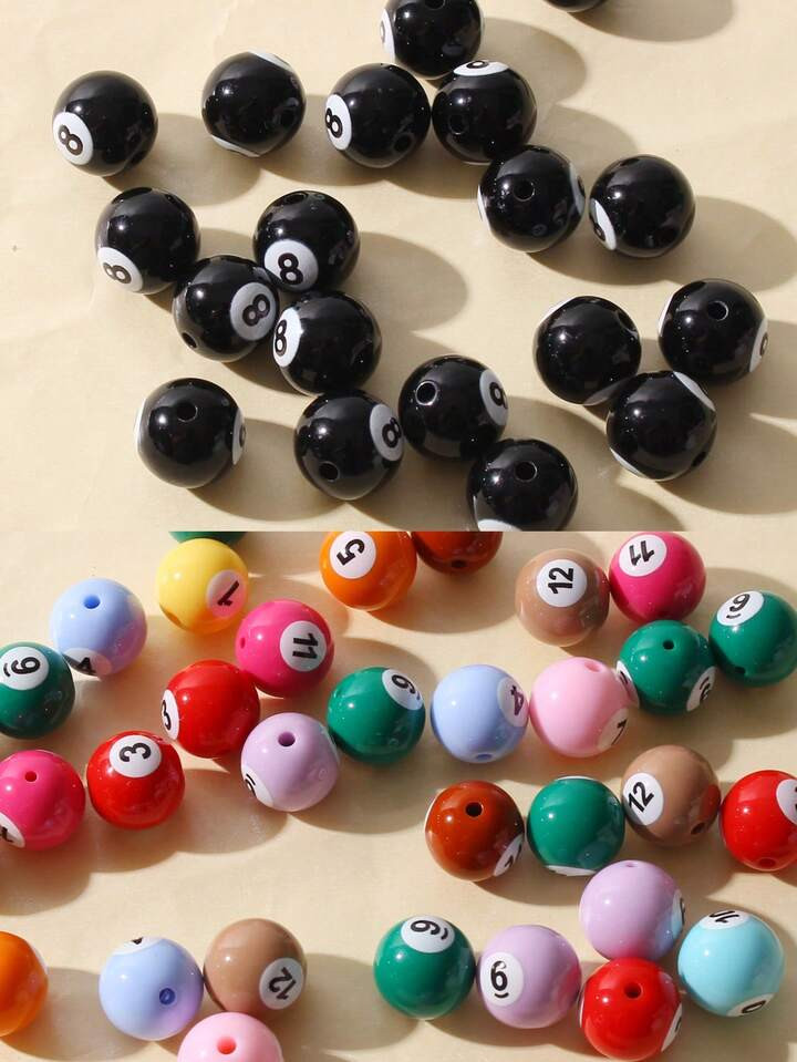 20pcs 16mm Acrylic Creative Pool Ball DIY Bracelet & Phone Chain Decor Accessories, Random Color,... | SHEIN