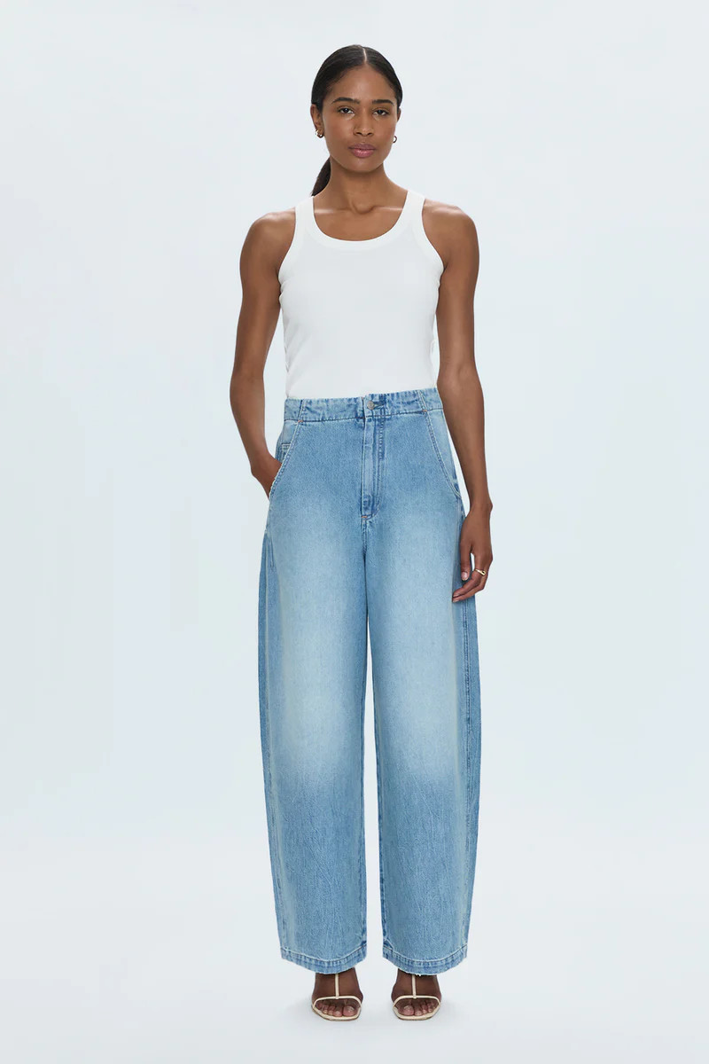 Lottie High Rise Relaxed Bowed Leg Jean - Qualifier | Pistola Denim