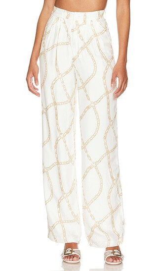 Carrie Pant in Cream & Tan Link | Revolve Clothing (Global)