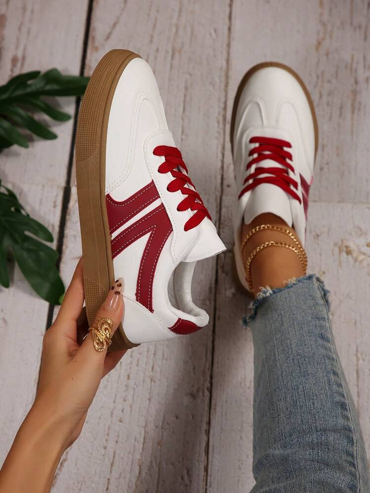 Women's New Lace-Up Patchwork Element German Shepherd Dog Outdoor Casual Sneakers, Modern Fashion... | SHEIN