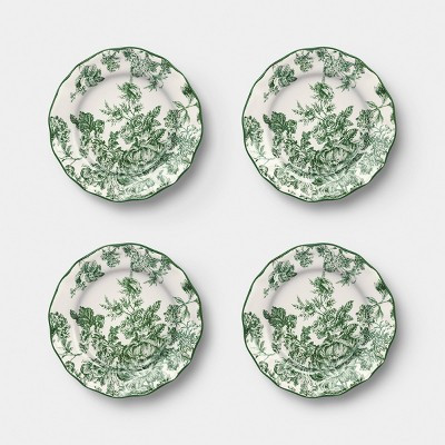 4pk Heirloom Appetizer Plate Green Toile - Threshold™ | Target