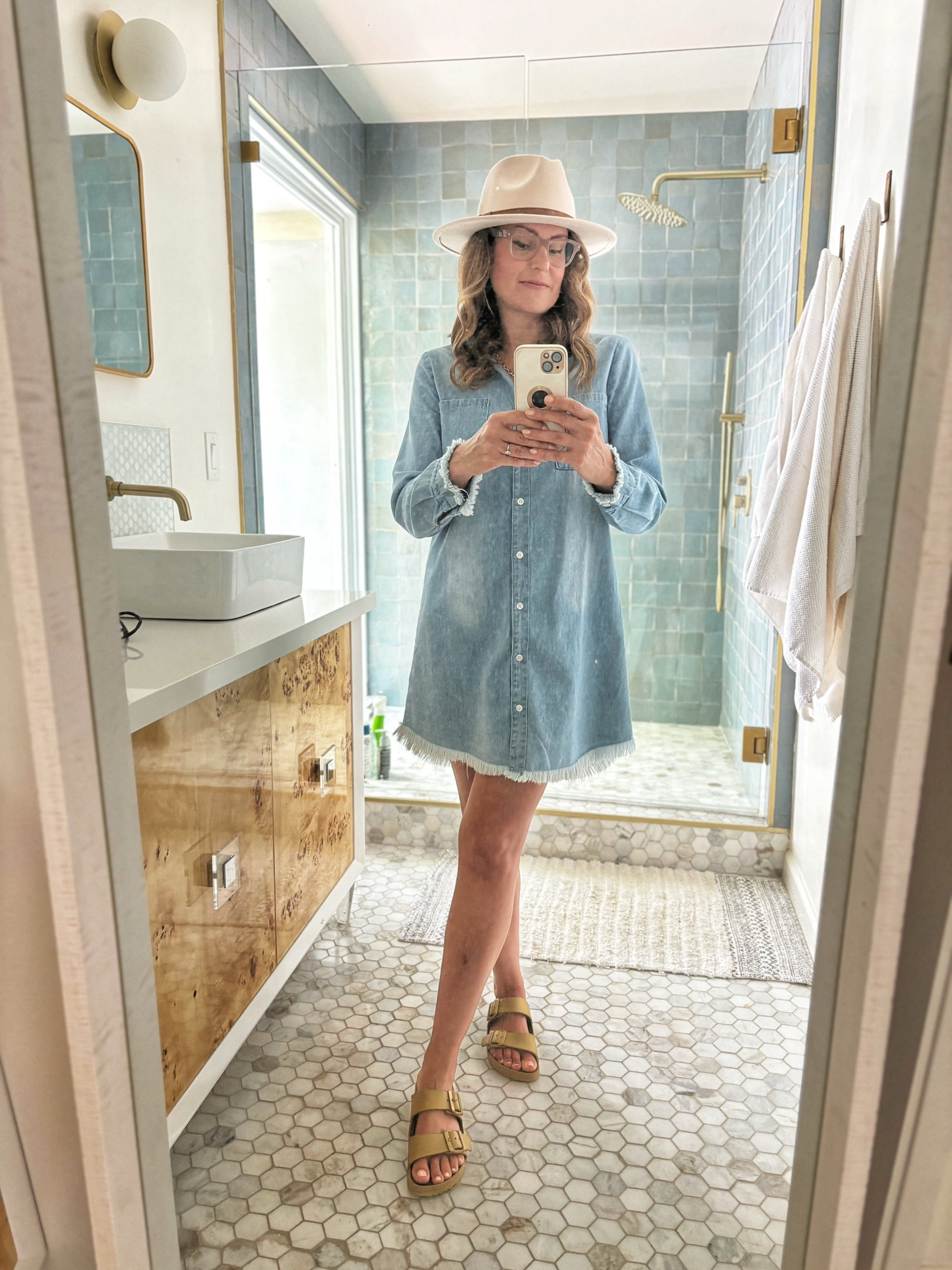 Shirtdress #2.  I love a denim shirtdress this one has a little frayed detail.  Love that these dresses can be transitioned to fall with some different styling but also work for the dog days of summer.  

#LTKShoeCrush #LTKFindsUnder50 #LTKOver40