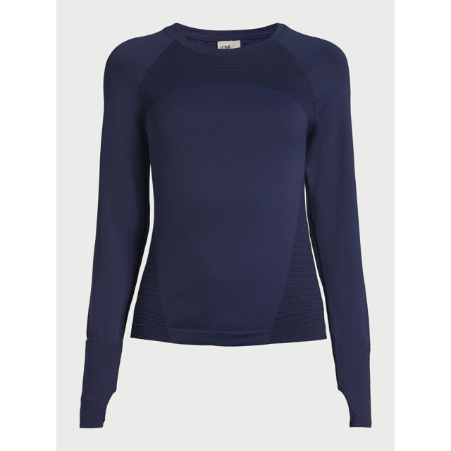 Love & Sports Women’s Seamless Active Top with Long Sleeves, Sizes S-XL | Walmart (US)