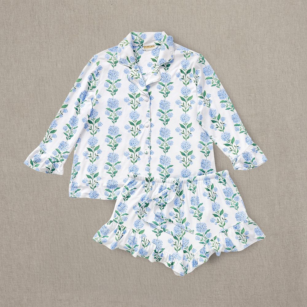 Hydrangea Short Bamboo Viscose Pajama Set | Pottery Barn Teen