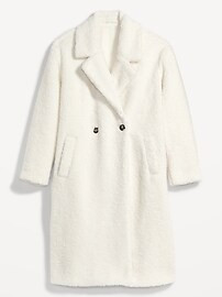 Long Double-Breasted Sherpa Coat for Women | Old Navy (US)