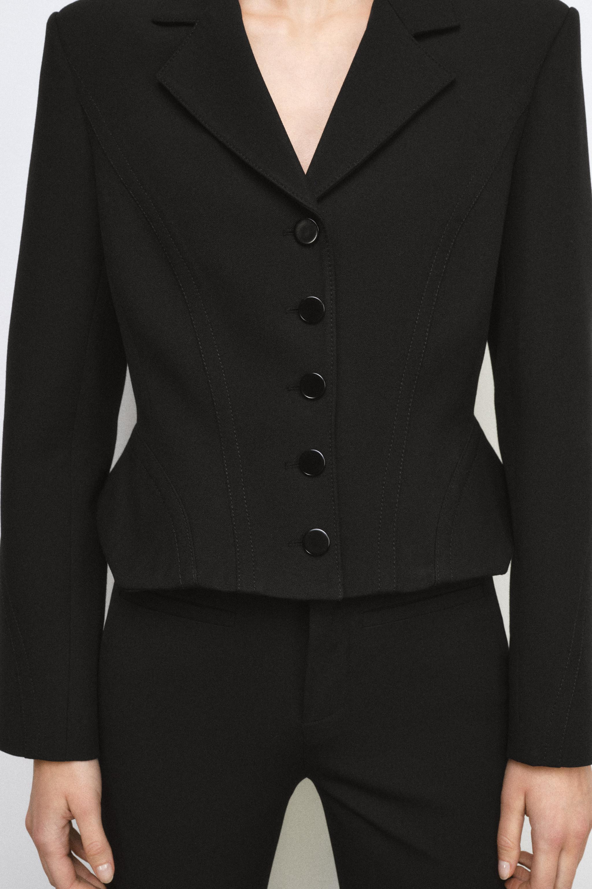 CROPPED TOPSTITCHED BLAZER ZW COLLECTION | Zara US