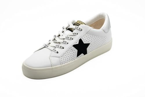 VINTAGE HAVANA Gadol Women's Fashion Sneaker, White/Black/Washed Silver, Size 6.5 | Amazon (US)