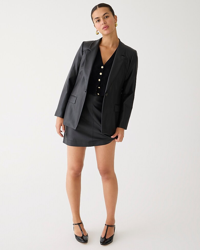 Willa blazer in faux leather | J. Crew US