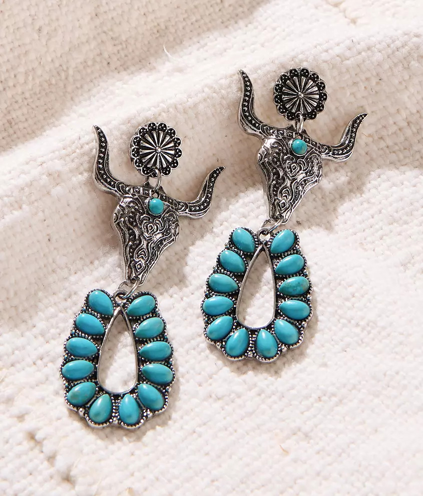 Turquoise Steer Earring | Buckle