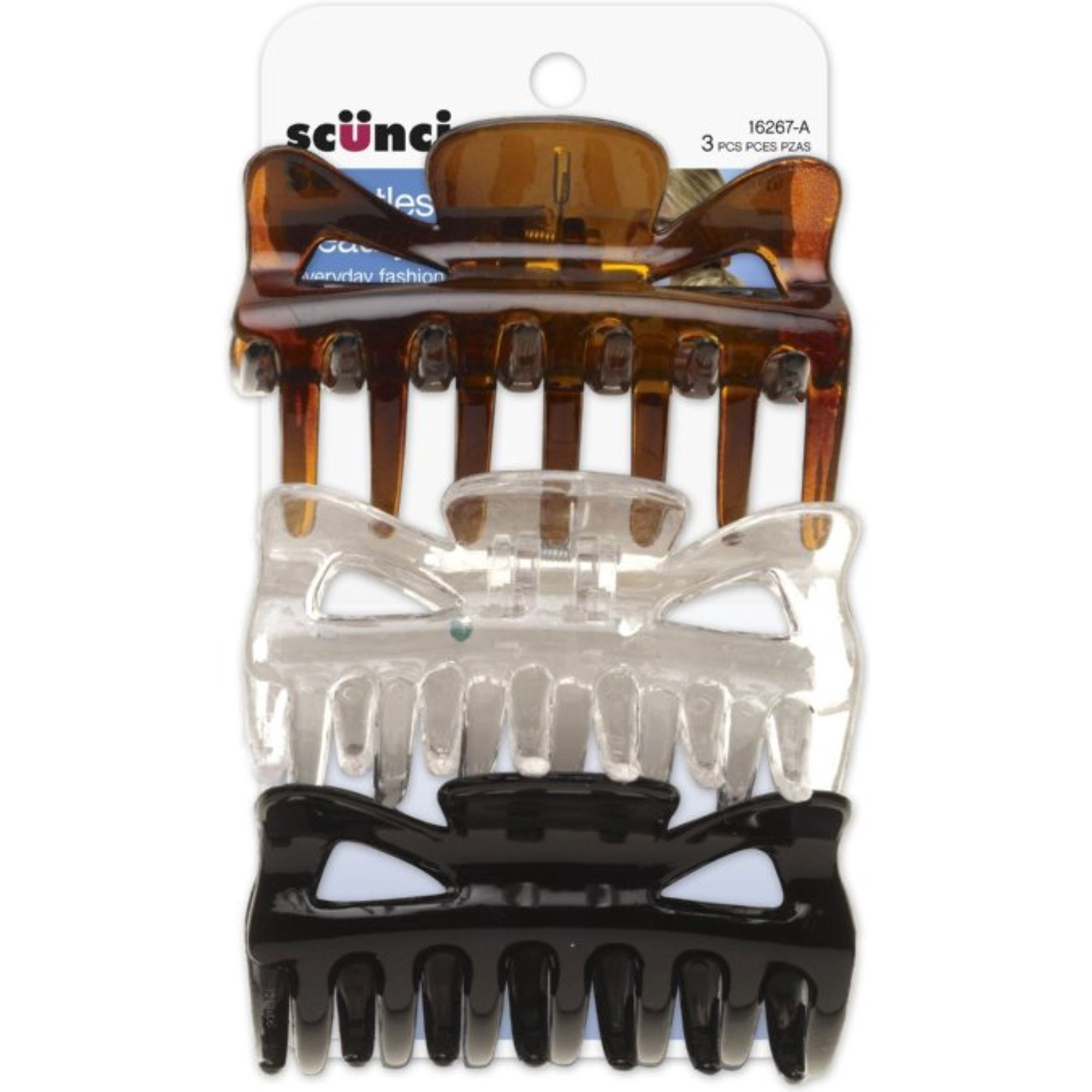 Scunci Effortless Beauty Basic Jaw Clips 3 ea | Walmart (US)