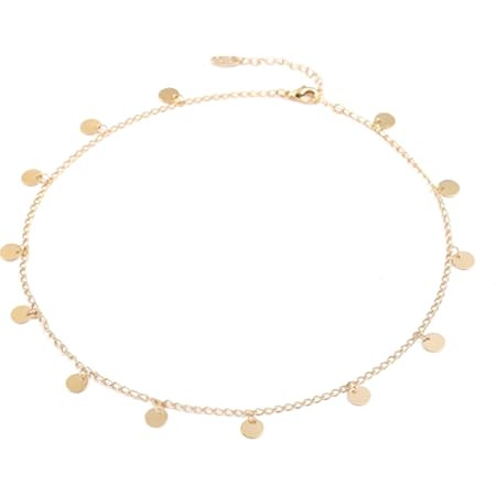 Amazon.com: Fremttly Gold Choker Necklaces for Women Dainty 14K Gold Plated Dangling Disc Coin St... | Amazon (US)