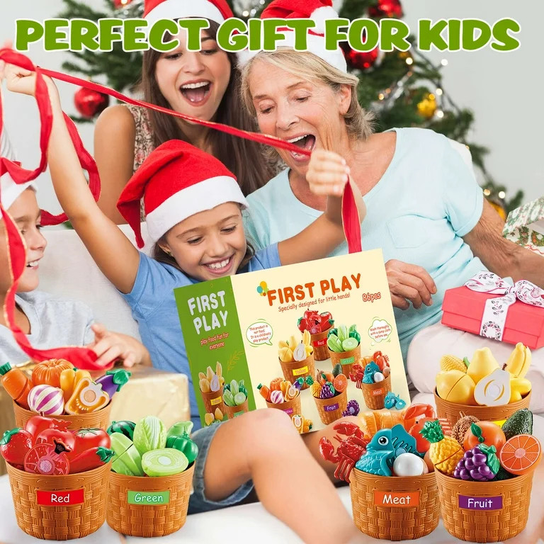 IYHN Play Food Set for Toddlers, Learning Toys 86pcs Cutting Food for Preschool Activities, Prete... | Walmart (US)