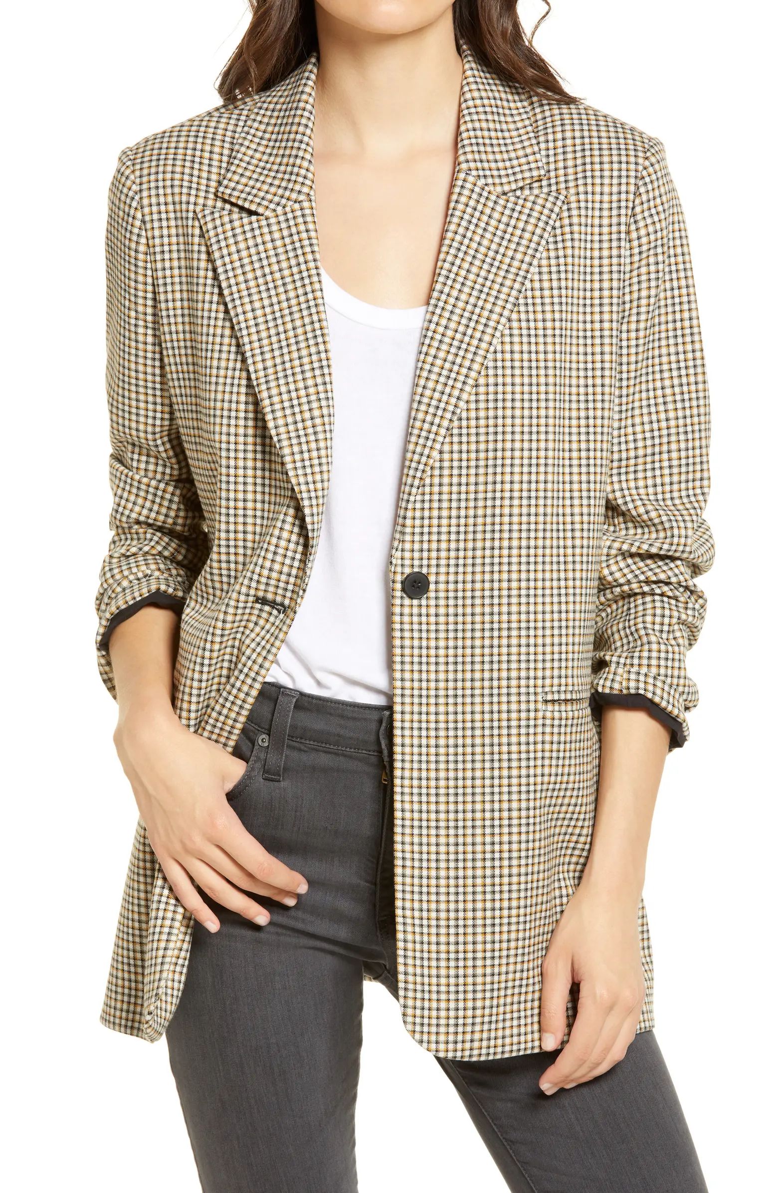 Plaid One-Button Blazer | Nordstrom