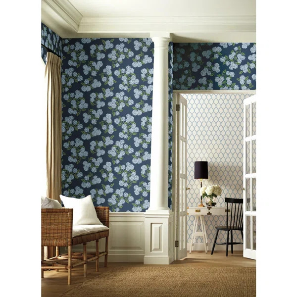 Rifle Paper Co. Hydrangea 27' x 27" Wallpaper | Birch Lane