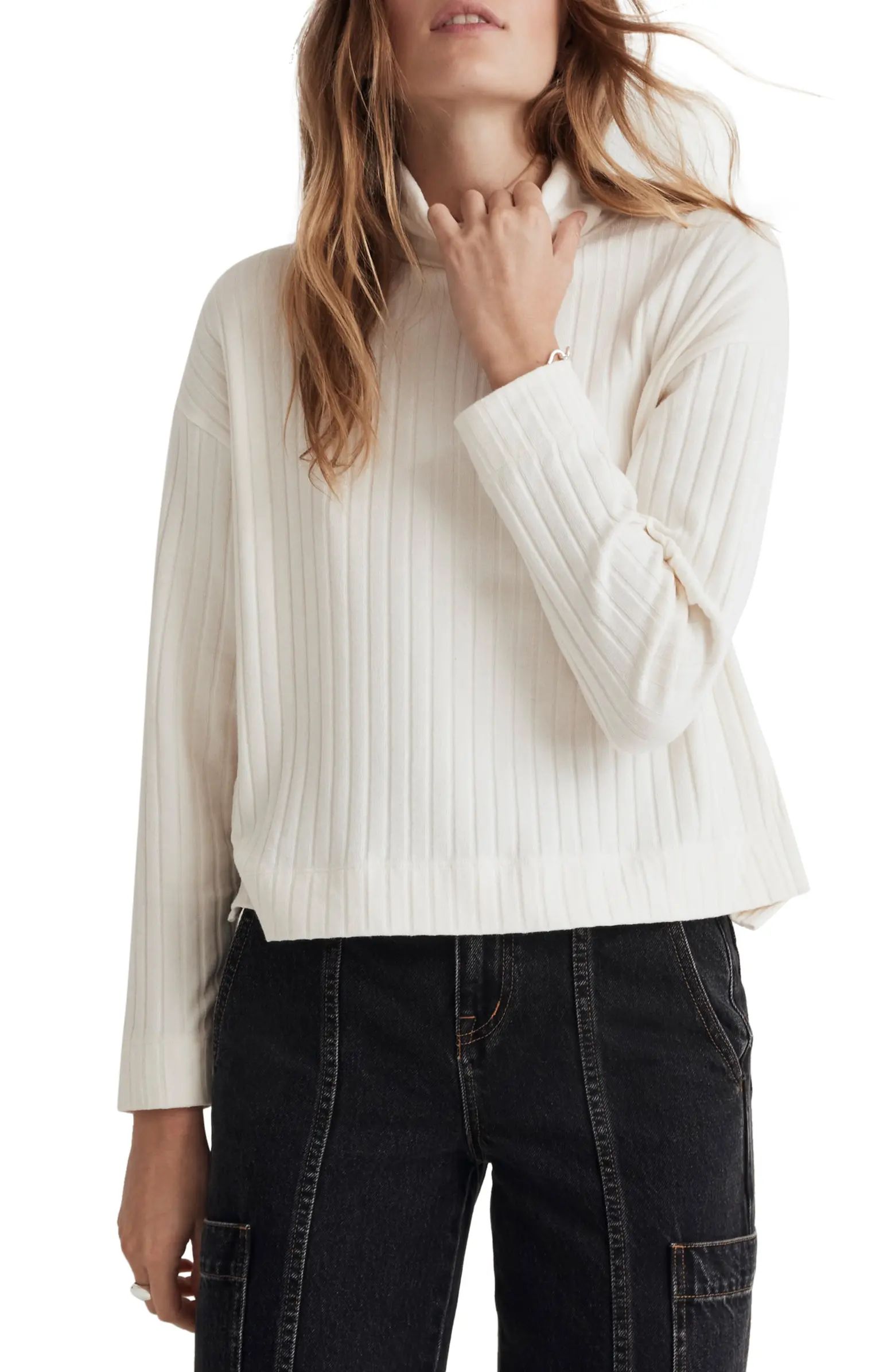 Madewell Relaxed High-Low Rib Turtleneck | Nordstrom | Nordstrom