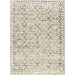 Our PNW Home Rainier Olive Traditional 5 ft. x 7 ft. Indoor Machine-Washable Area Rug | The Home Depot