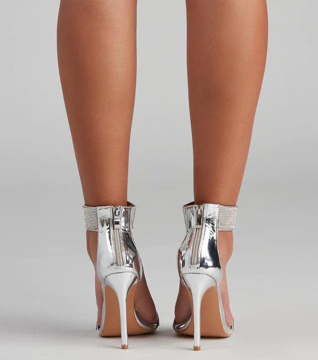 Rhinestone Drip Chrome Stiletto Heels | Windsor Stores