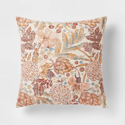Floral Printed Square Throw Pillow - Threshold™ | Target