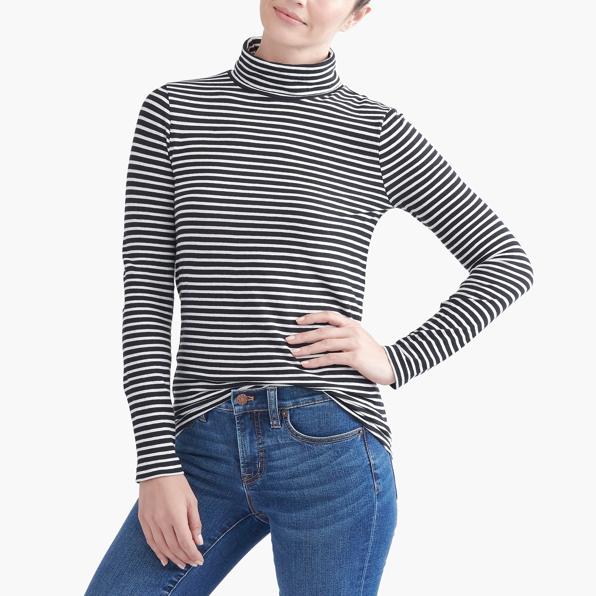 Striped tissue turtleneck | J.Crew Factory