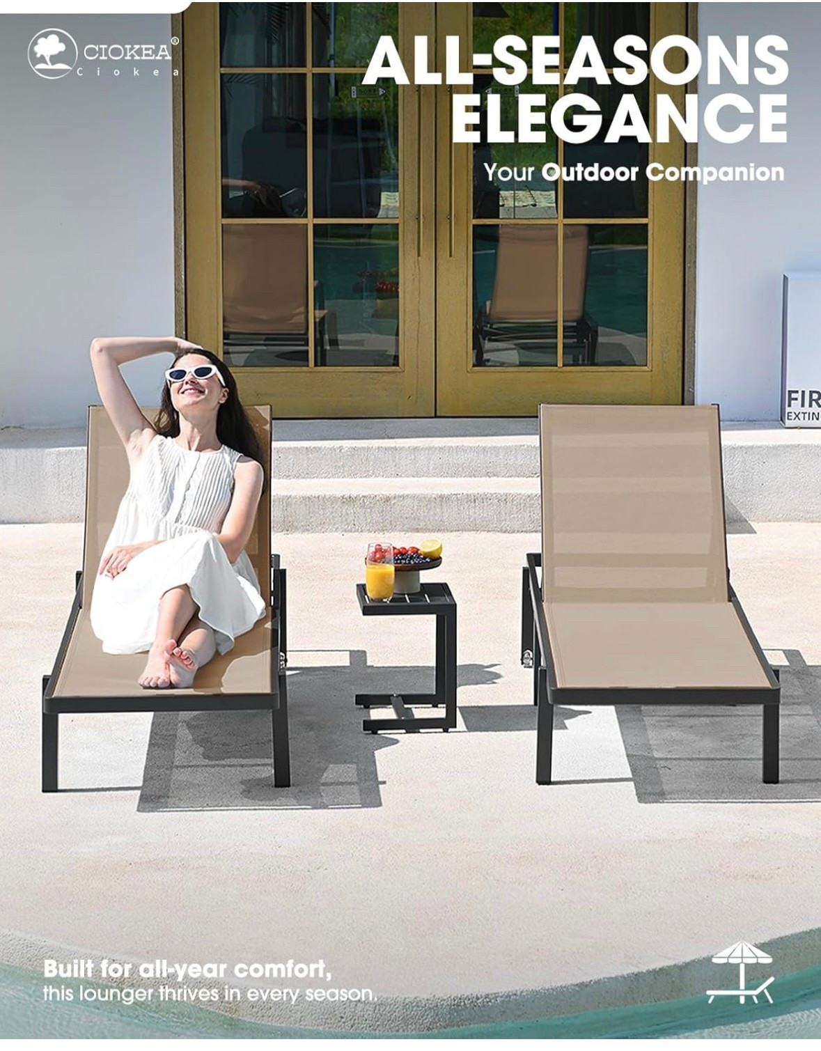 Aluminum Chaise Lounge Chair Outdoor with Wheels, Patio Lounge Chair with Adjustable 5-Position Recliner and Full Flat Tanning Chair for Patio, Beach, Pool, Khaki

#LTKHome #LTKSaleAlert #LTKSeasonal