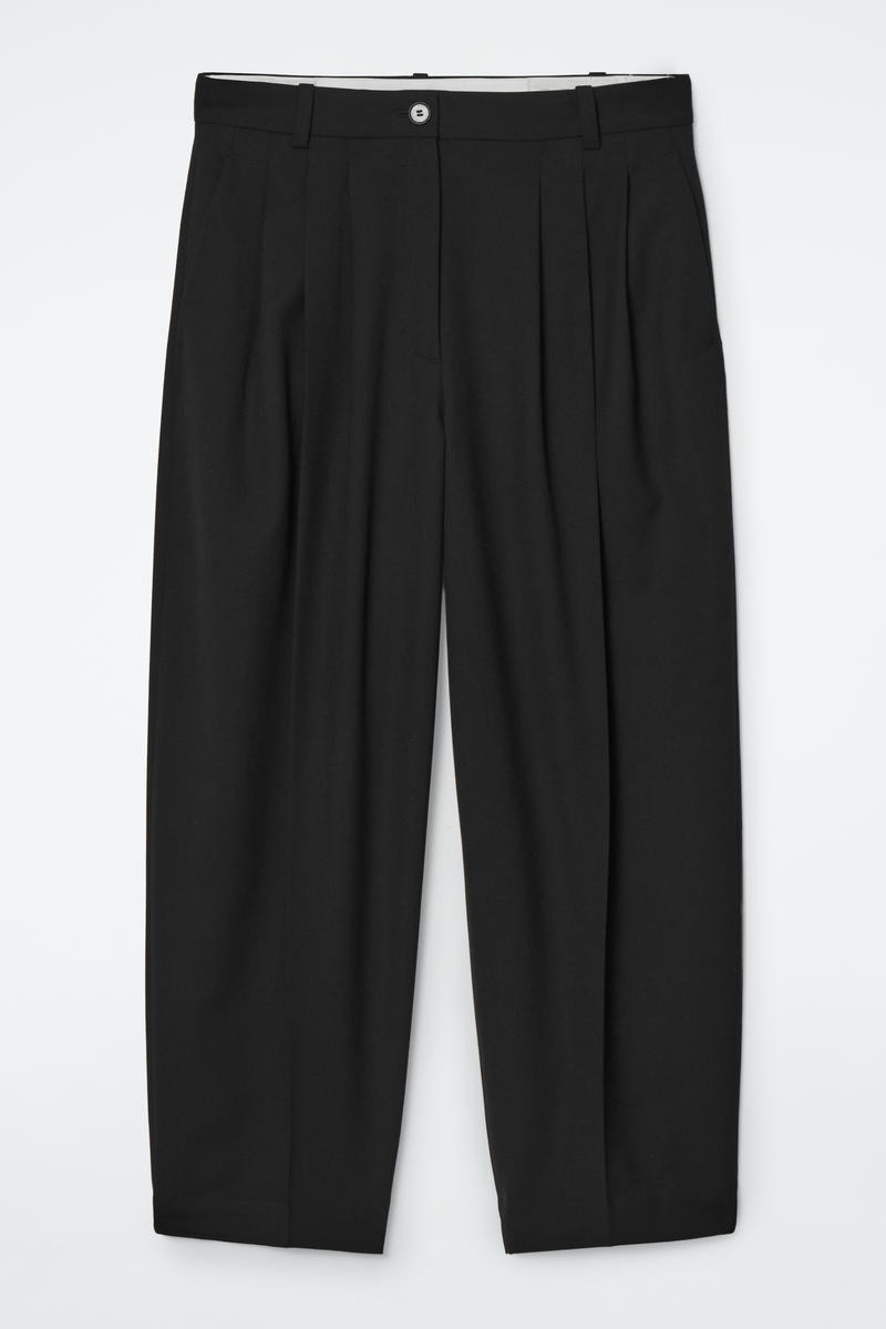 Pleated Barrel-Leg Wool Trousers | COS UK