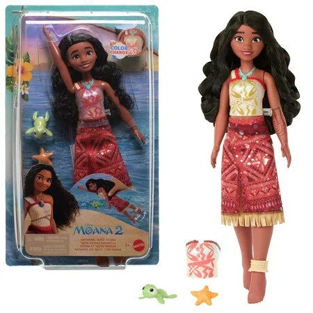 Disney Moana 2 Toys, Swimming Tautai Moana Fashion Doll with 2 Accessories & Color-Change Bodice | Walmart (US)