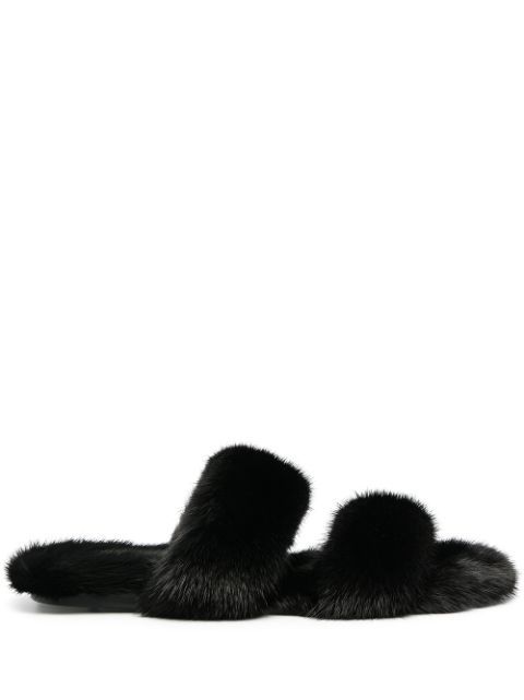 fur slide sandals | Farfetch (US)