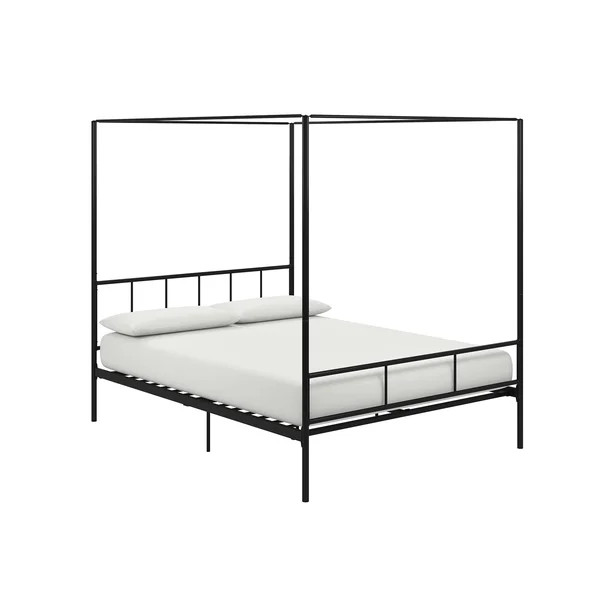 Novogratz Marion Metal Canopy Bed Frame, Queen, Black - Walmart.com | Walmart (US)