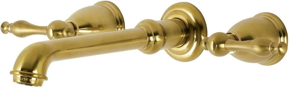 Kingston Brass KS7127NL Naples Two-Handle Wall Mount Bathroom Faucet, 10-7/16 inch in Spout Reach... | Amazon (US)