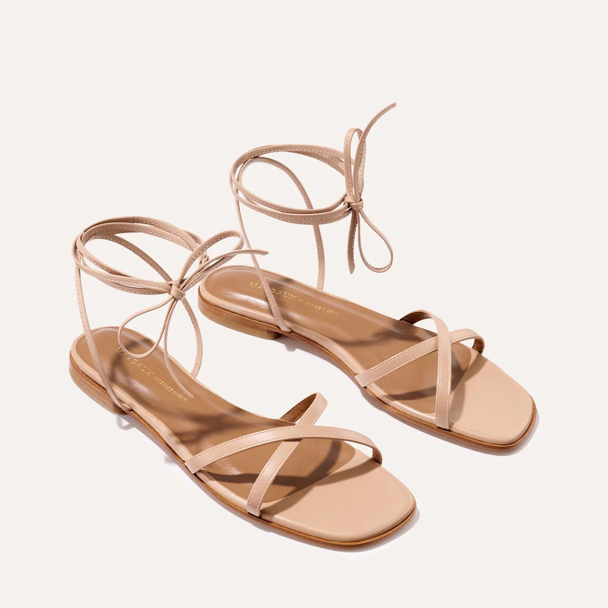 The Wrap Sandal in Rose Nappa | Over The Moon