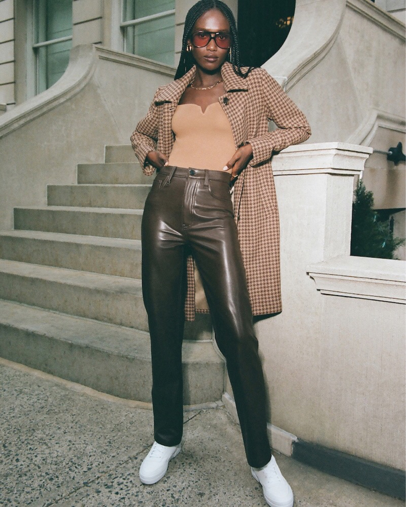 Abercrombie vegan brown leather pants outfit. 

Faux leather, pleather, classic style, holiday looks, office outfits, everyday style  

#LTKsalealert #LTKstyletip #LTKxAF
