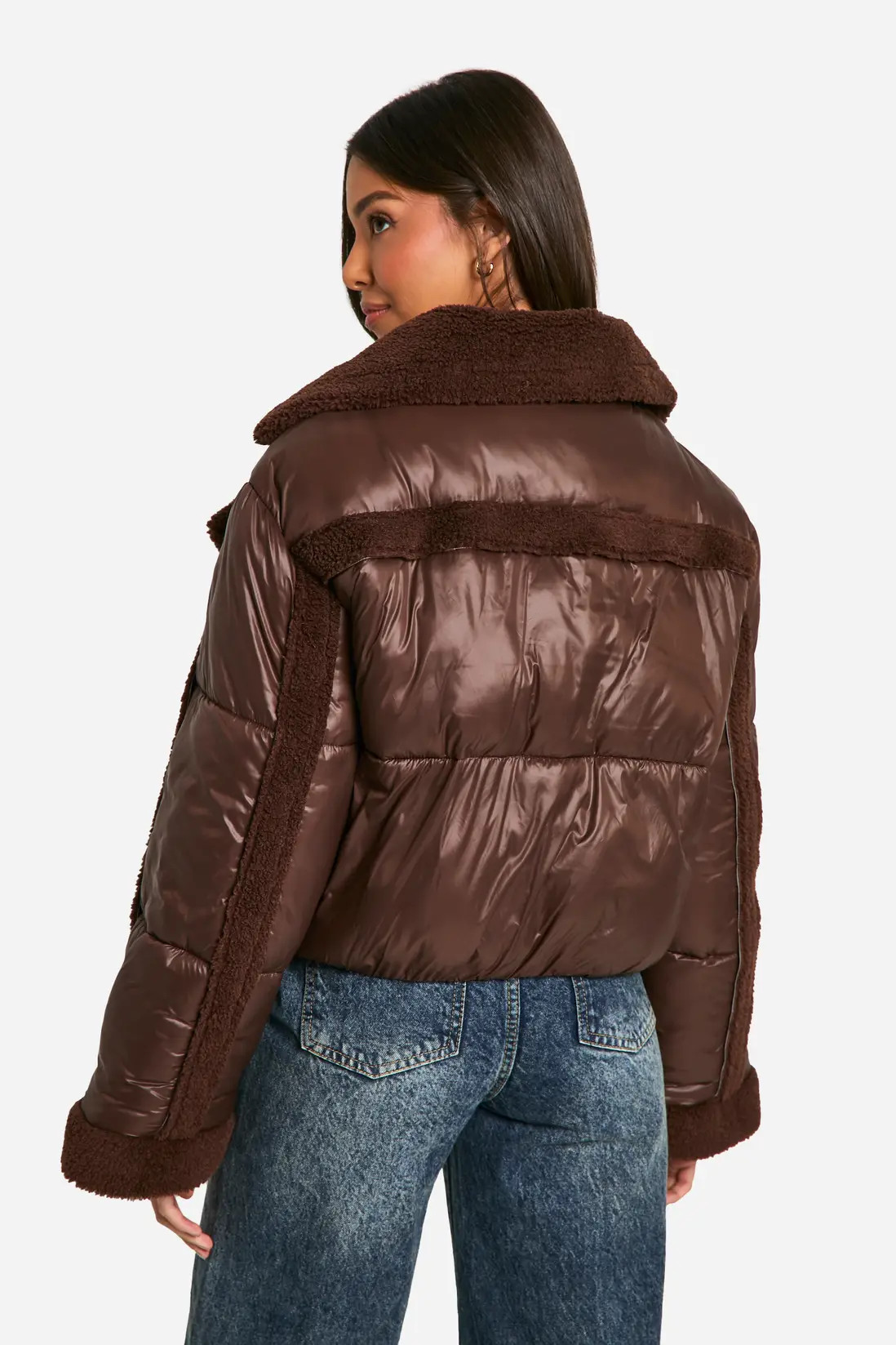 Panelled Puffer Aviator | boohoo (US & Canada)