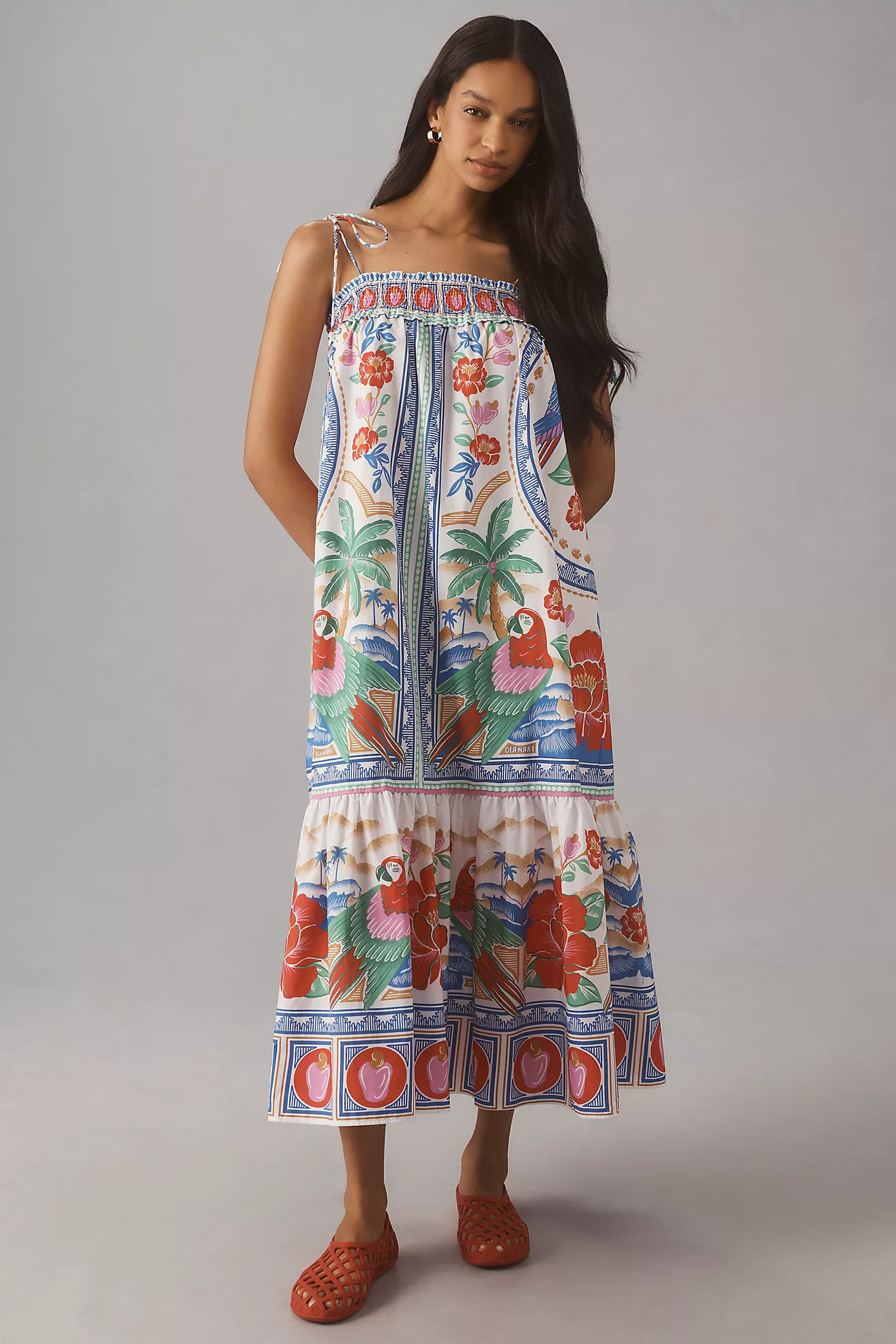 Farm Rio Flowers Beach Midi Dress | Anthropologie (US)
