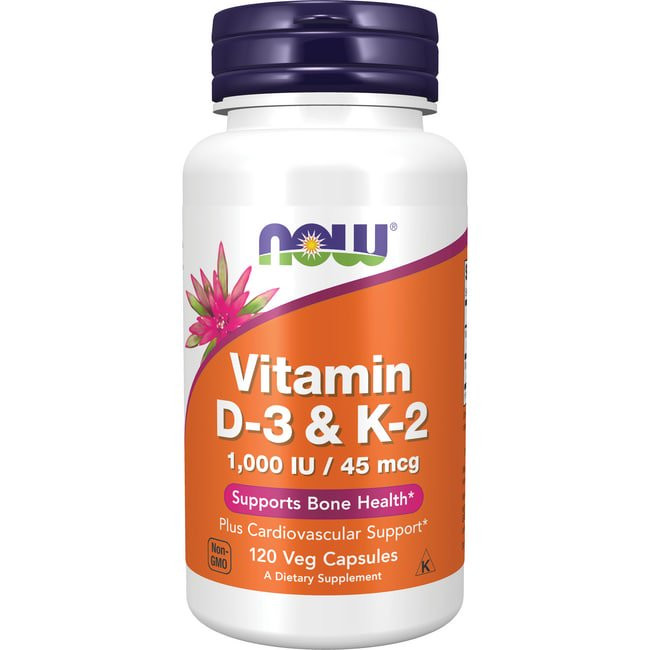 Vitamin D-3 & K-2, 120 Veg Capsules, NOW Foods | Walmart (US)