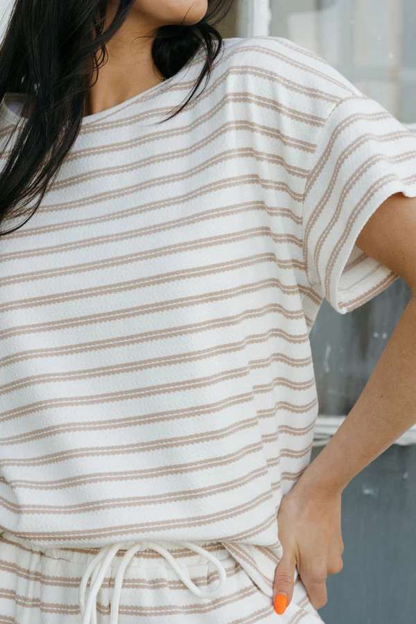 Corrie Top-Ivory/Taupe | Love Olive Co