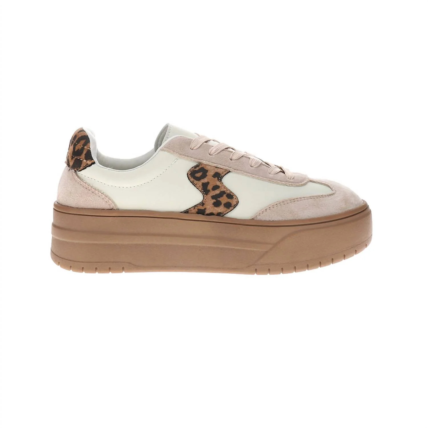 Women's Pop Off Leopard Lace Up Sneakers In Ivory | Shop Simon