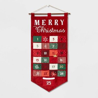 42" Oversized 'Merry Christmas' Hanging Advent Calendar Red - Wondershop™ | Target