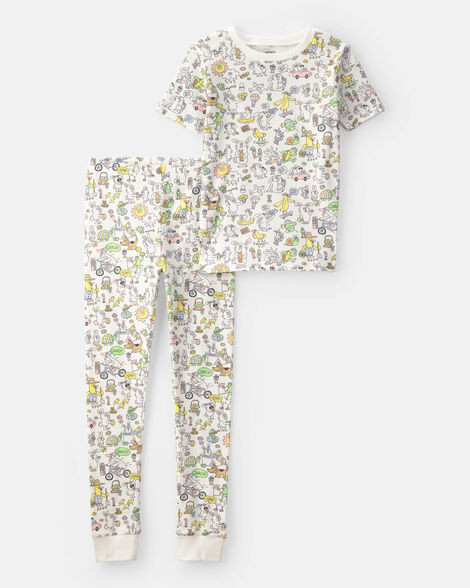 Carter's Kid Boys Easter Scavenger Hunt 100% Cotton Snug Fit 2-Piece Pajama Set - Ivory 4 Multi | Carter's Inc