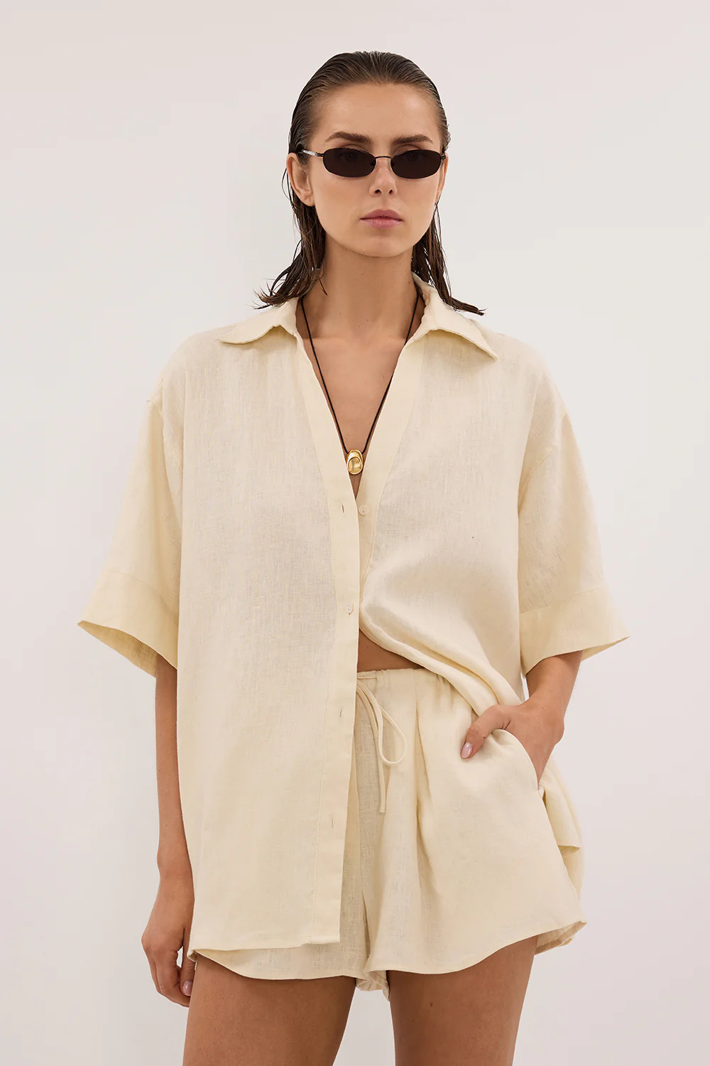 HELENA STRAW LINEN SHIRT | DISSH