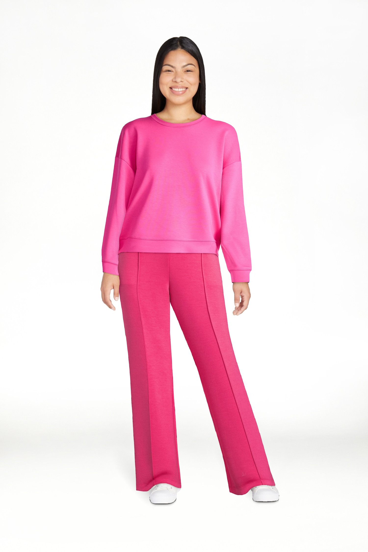 Scoop Women's and Women's Plus New Scubaknit Cropped Sweatshirt with Drop Sleeves, Sizes XS-4X | Walmart (US)