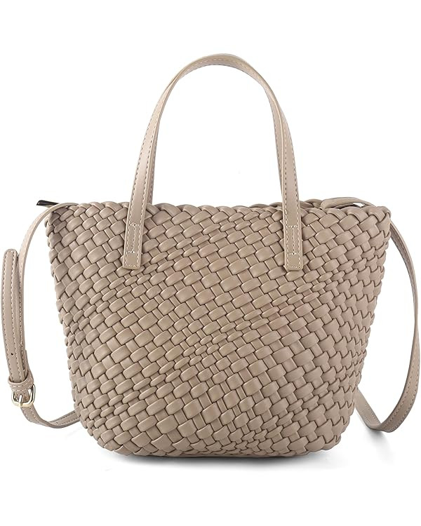 Woven Bags for Women Tote Hobo Shoulder Crossbody Bags PU Leather Handwoven Purse Summer Beach Tr... | Amazon (US)