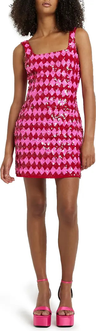 Steal the spotlight in this body-con mini fashioned with a tonal check design updated in glisteni... | Nordstrom