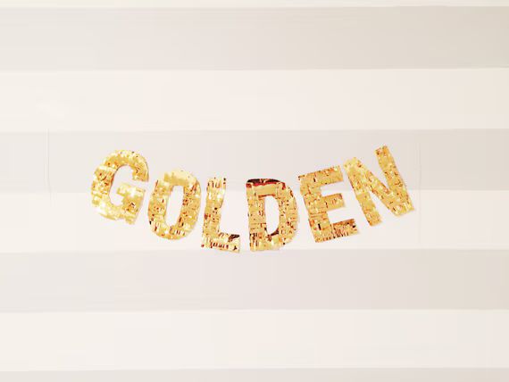 GOLDEN custom banner - gold mylar fringe letters - pinata style for decoration | Etsy (US)