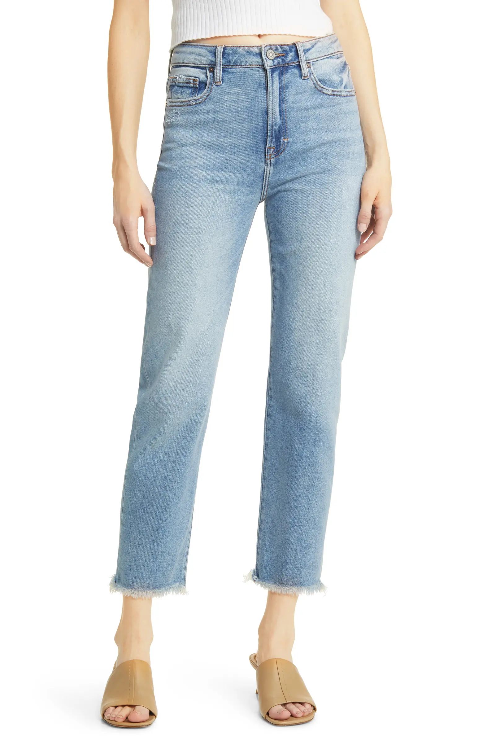 HIDDEN JEANS Tracey High Waist Ankle Straight Leg Jeans | Nordstrom | Nordstrom