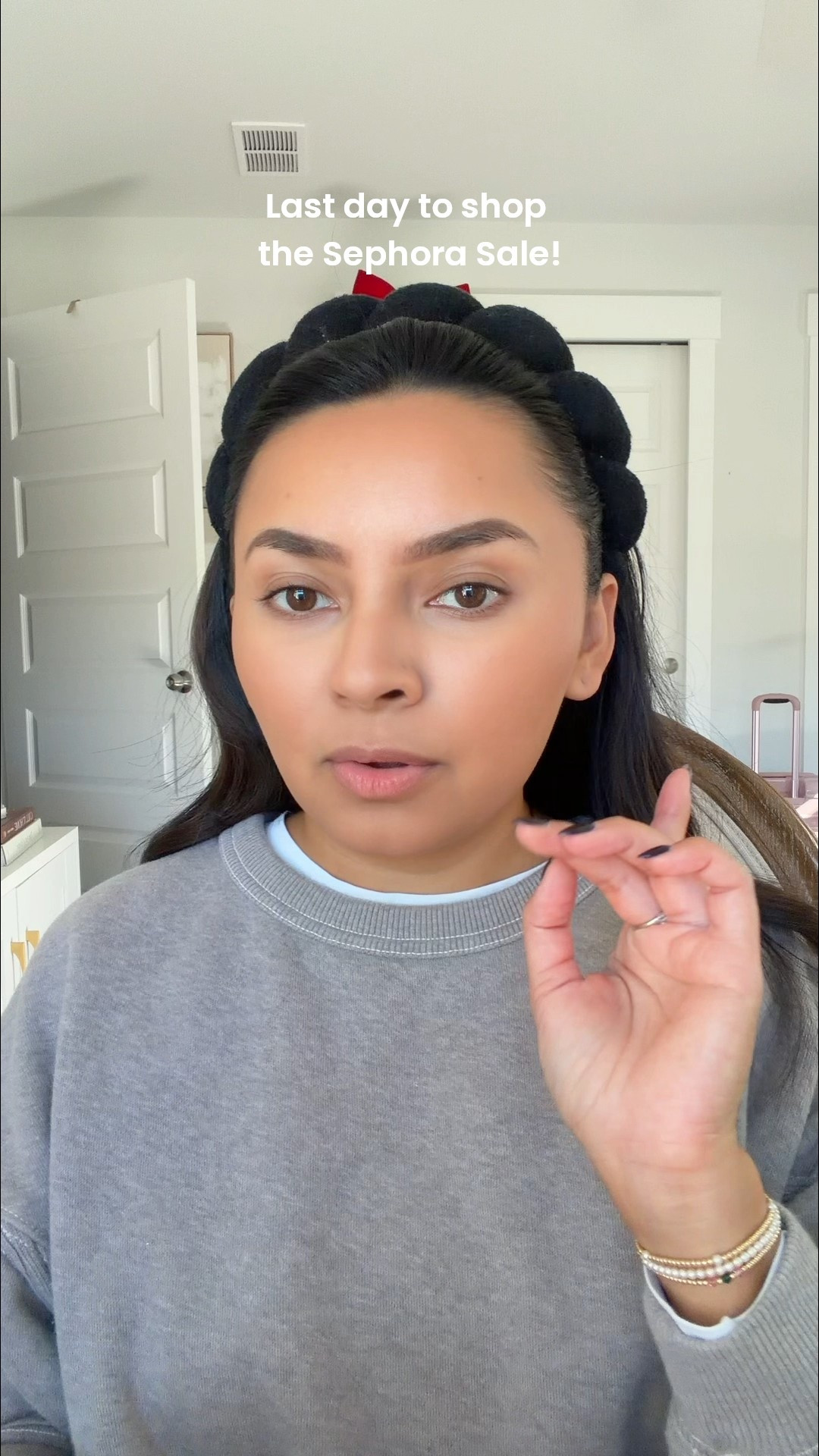 Lip stain lip contour shade toasty brown
Lip gloss shade iced coffee 
Eyeshadow palette shade medium
Blush shade - she’s blushing 
Sweatshirt size xs TTS 



Bronzing drops serum in shade sun glow 
Precision brown pencil shade espresso
Microbrow pencil shade taupe (lighter shade)
Foundation shade 3N
Concealer shade 2N
Setting powder in shade translucent light
Eyeliner pencil shade barbarella 
Finishing foundation powder shade 3N
Bronzer shade 04 tan
Black liquid liner shade intense black jet black 
Highlighter shade champagne glow 
Lash primer
Mascara shade Black
Setting Spray (red bottle)






long wear makeup
everyday makeup routine
Sephora sale
Brown girl makeup
Indian makeup 
makeup must haves
holy grail makeup
best Sephora products
makeup essentials
long lasting foundation
beauty products worth it
everyday makeup favorites
best setting spray
natural makeup look
makeup I’d repurchase
top Sephora makeup picks
everyday beauty routine



#LTKHoliday #LTKCyberWeek #LTKGiftGuide