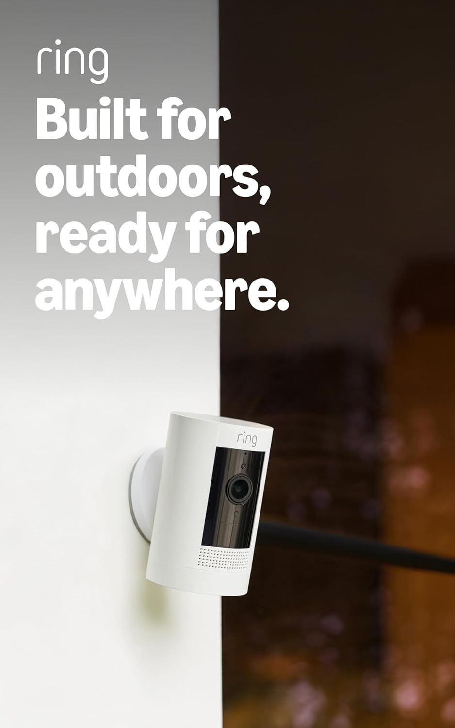 Ring Outdoor Cam (Stick Up Cam), Weather-resistant home or business HD security camera, Live View, Color Night Vision, Two-Way Talk, motion alerts, Works with Alexa, White, 2-pack | Amazon (US)